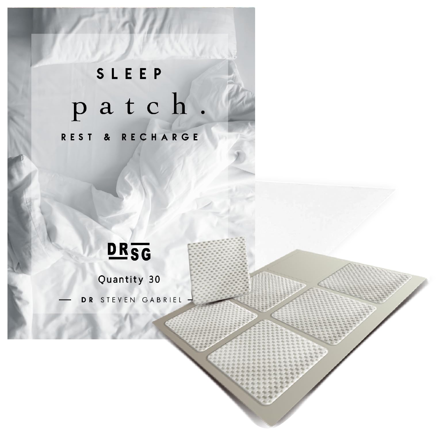 Dr. Steven Gabriel Sleep Patch | Highest Potency Medical Grade | Valerian Root | Hops | Melatonin | 5-HTP | Qty 30