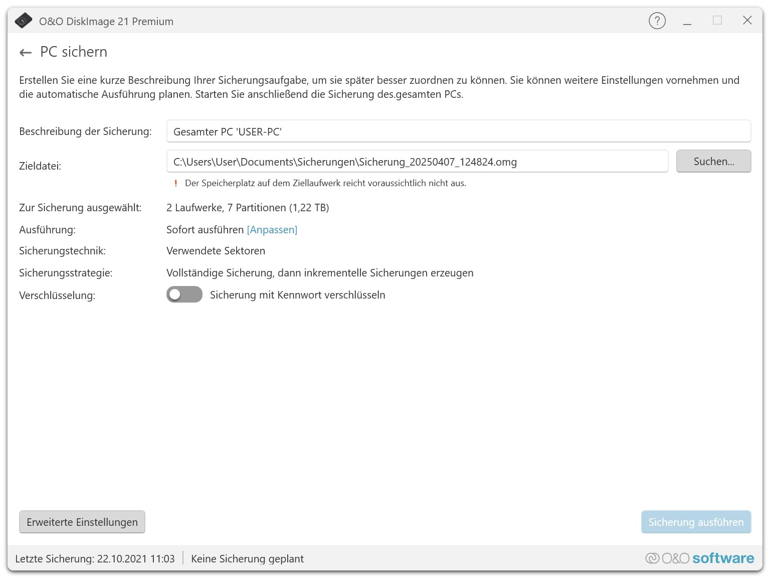 O&O DiskImage 21 Premium - Datensicherung für PCs, Festplatten + SSDs. Systemwiederherstellung, Festplatten klonen, Schutz vor Datenverlust für Win 11, 10