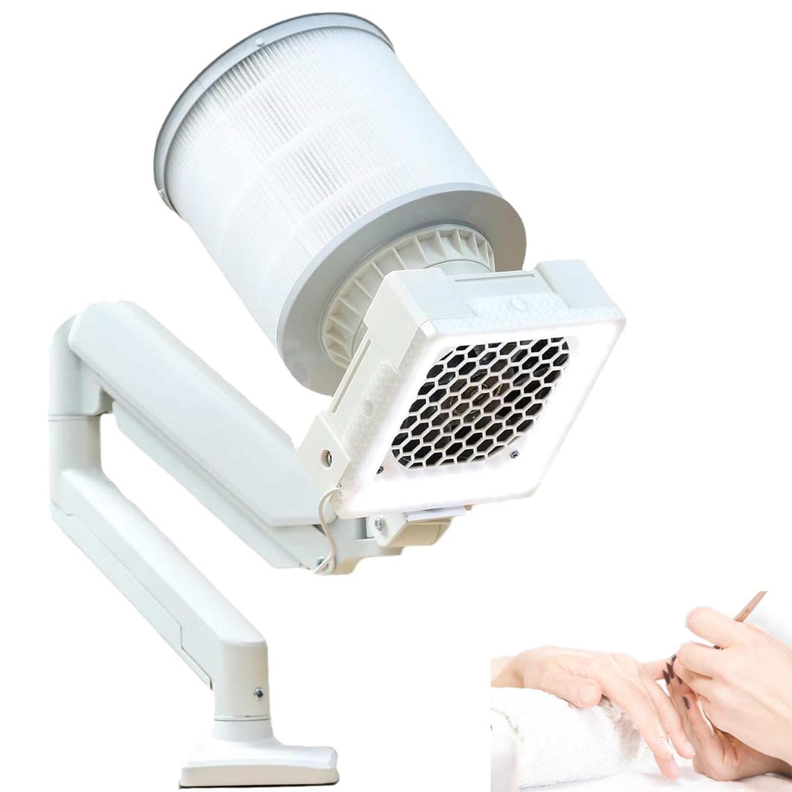 Collettore di polvere per unghie, potente estrattore di polvere per salone di bellezza con luce LED