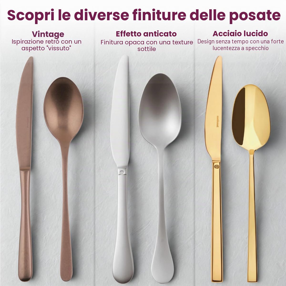 Sambonet Bloom W2404 - Posate, 36 pezzi, acciaio INOX 18/10-52568-83