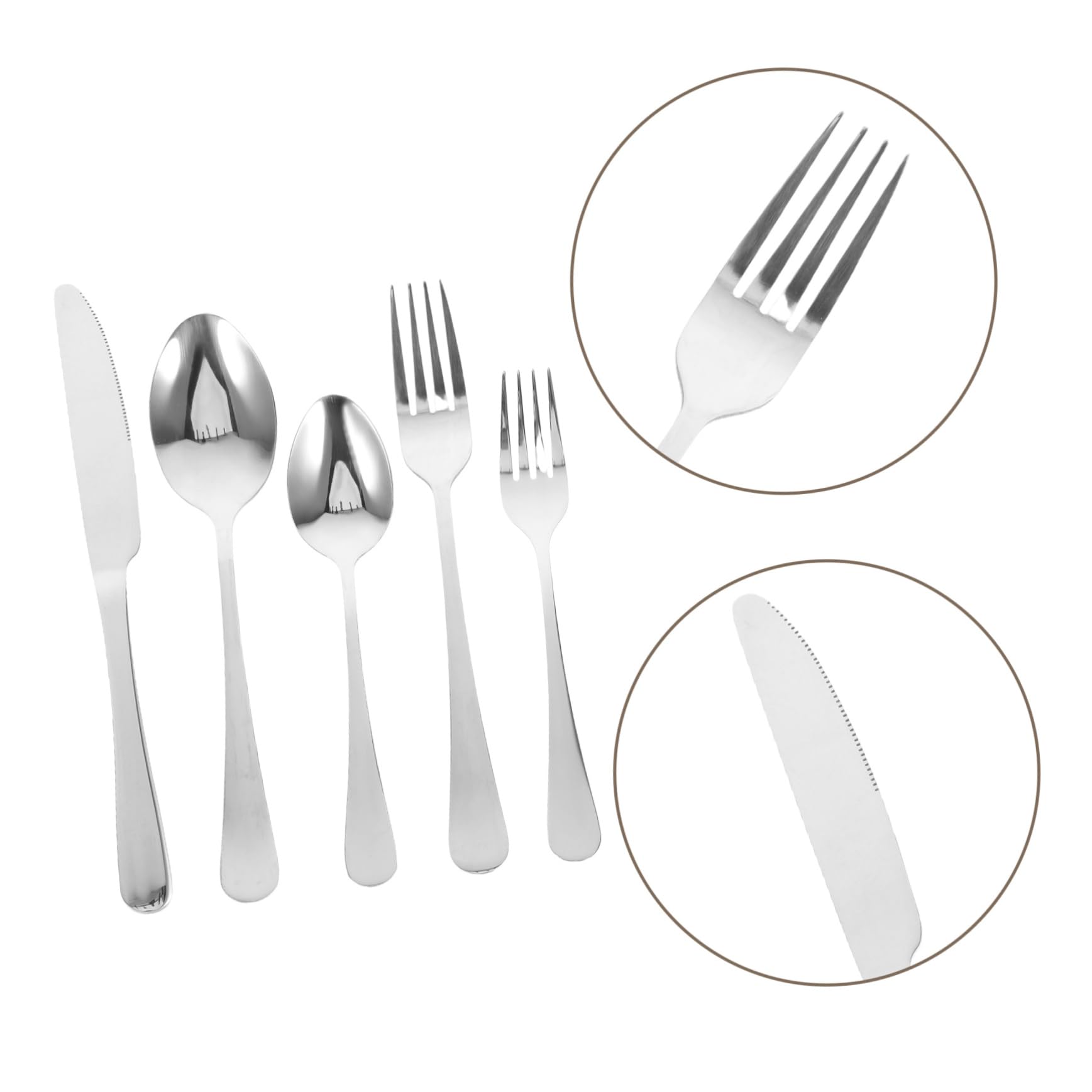 Juego de Cubiertos de Fiesta 20 Piezas de Acero Inoxidable Plata | Uso Versátil Diseño Creativo y Elegante , Agarre Cómodo en Reuniones Familiares y Restaurantes de Hotel