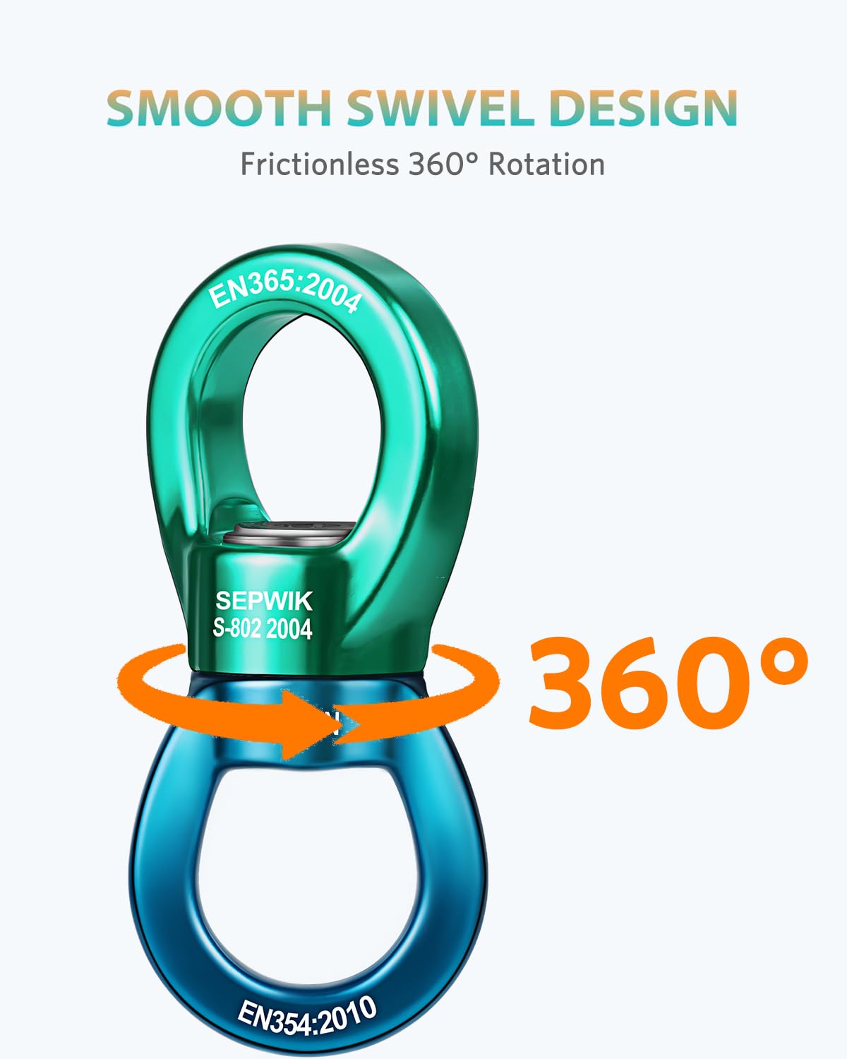 SEPWIK Swing Swivel, 35KN Swing Spinner, 360° Safety Rotational Device Hanging Accessory for Hanging Hammock, Web Tree Swing, Aerial Dance, Children's Swing