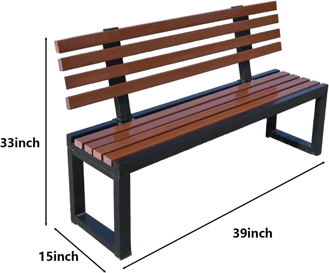 39" Rustic Wooden Garden Bench, Outdoor Picnic Table for Backyard & Porch - Durable 39x15 Inch Seating, Perfect for Patio, Garden, and Outdoor Spaces.