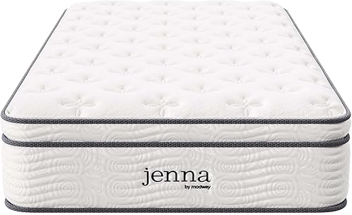 Miniatura 36 de Modway Jenna - Colchón King de muelles interiores (8 pulgadas), Tela, Blanco
