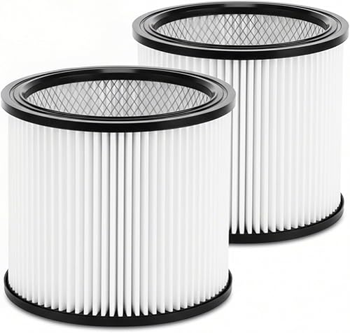 Paquete de 2 filtros de cartucho de repuesto para Shop Vac 90304 90350 90333, compatible con aspiradoras tipo U X W 9030400 9035000 9034000, apto