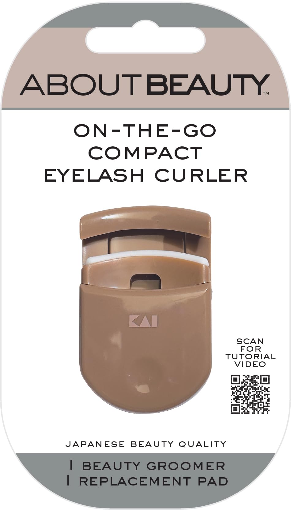 On-The-Go Compact Eyelash Curler, Includes 1 Replacement Pad, Portable Lash Curler Perfect for Travel Makeup, Ergonomic Design is Gentle on Lashes