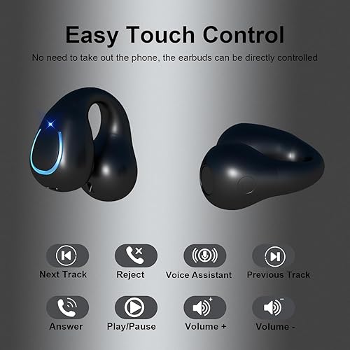 Miniatura 4 de Auriculares de oreja abierta con clip Bluetooth 5.3 auriculares inalámbricos 48 horas de tiempo de reproducción, IPX7, impermeables, deportivos,