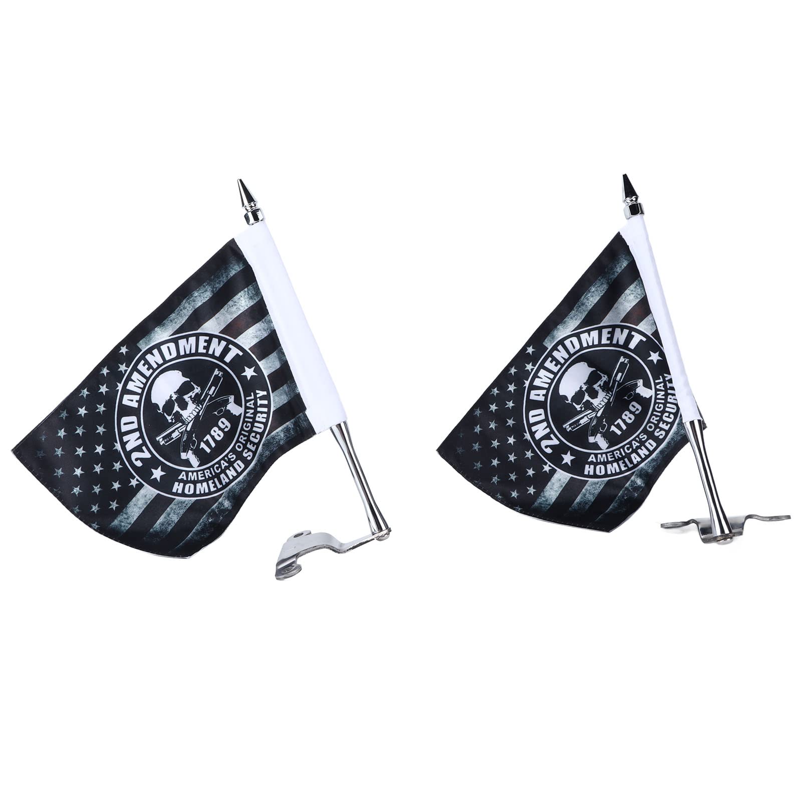 Kit de Montaje en Mástil de Bandera para Tapa de Maletero, Diseño Elegante con Banderas de Seguridad Nacional para Gold Wing 2018-2020, Acabado Cromado de Aluminio Duradero