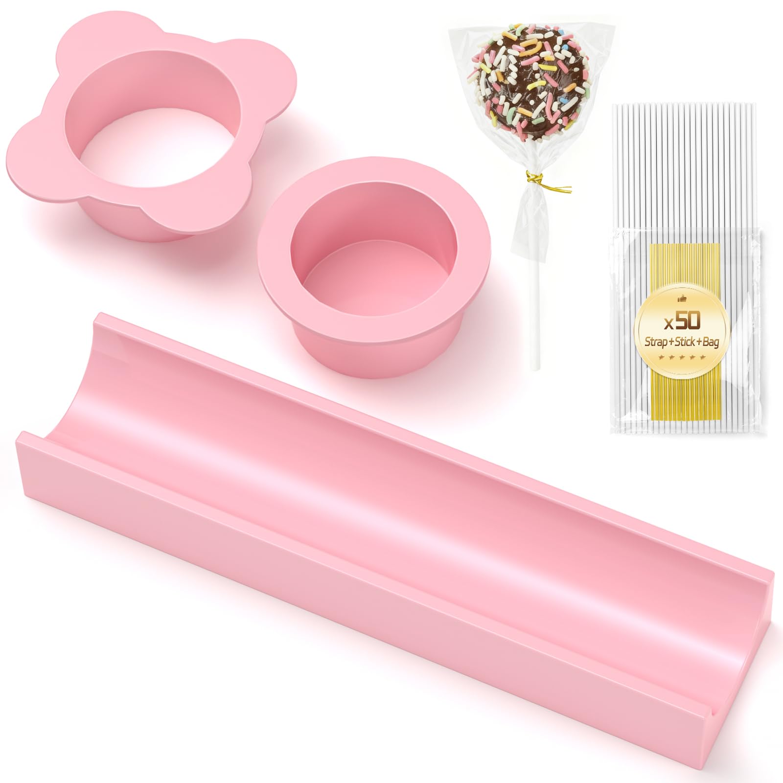 Round Cake Pop Mold Set - 50 Sticks & Bags -1 Round Cake Pop Mold Set - 50 Sticks & Bags -1