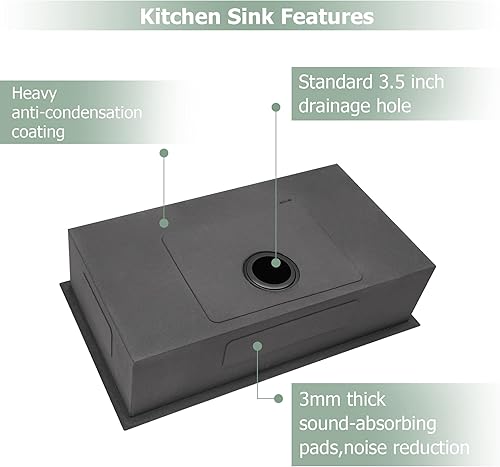 Miniatura 118 de Logmey Fregadero de barra de 21 pulgadas de acero inoxidable de 21 x 18 pulgadas, fregadero de barra pequeño de acero inoxidable de calibre 16