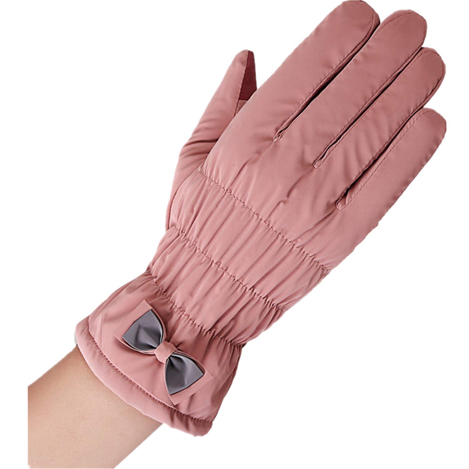 Unisex-Adult Rękawiczki Damskie Męskie Rękawiczki Zimowe Ciepłe Antypoślizgowe Proste Wiatroszczelne Glamorous Outdoor Sports Touchscreen/Pink/One Size