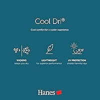 Vista 5 de Hanes Polo Cool Dri para hombre, polo de secado rápido para hombres, protección UPF 40+