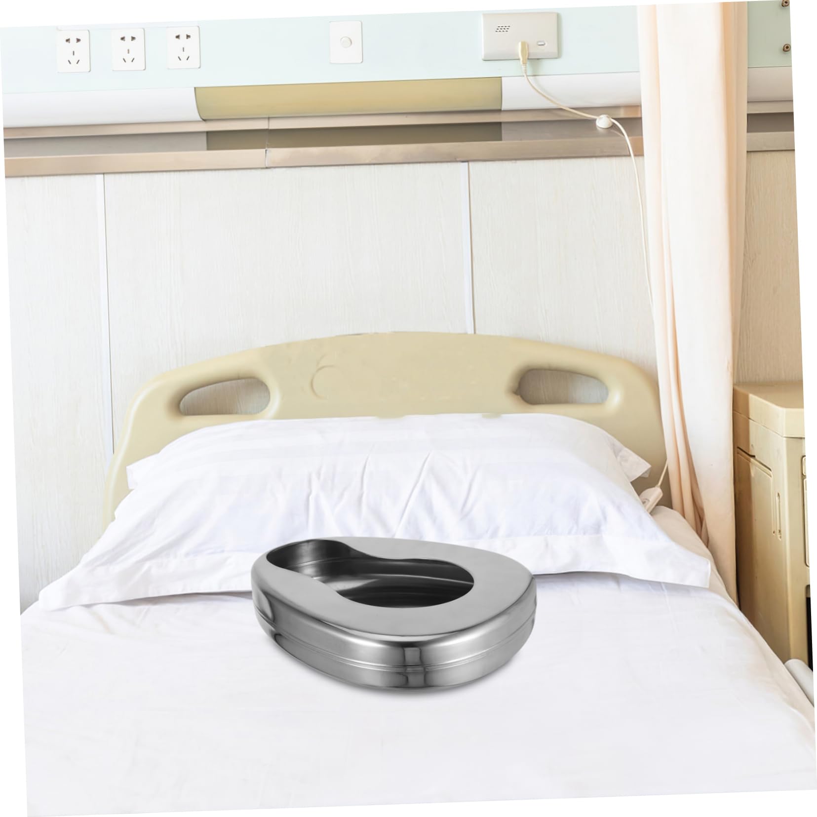 Padella Letto in Acciaio Inossidabile, Portatile, per Anziani | Uso Ospedaliero e Case, Design Ergonomico, Adatta a Pazienti Costretti Letto