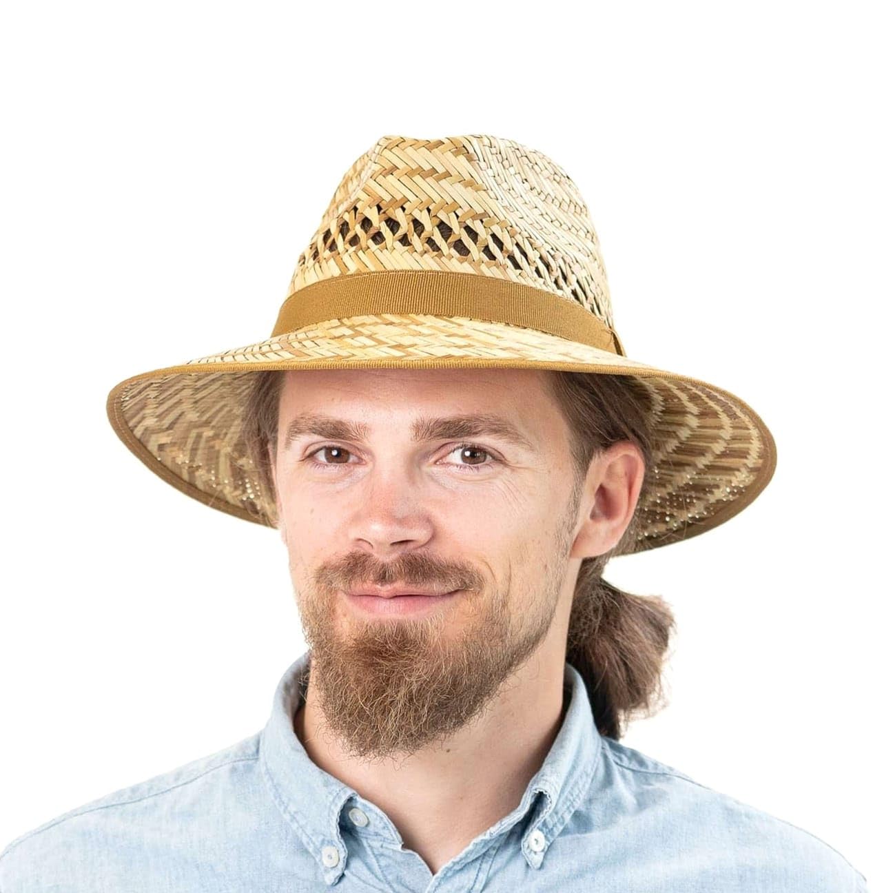 Lipodo Big Brim Traveller Strohhut Made in Italy Damen und Herren Frühling Sommer