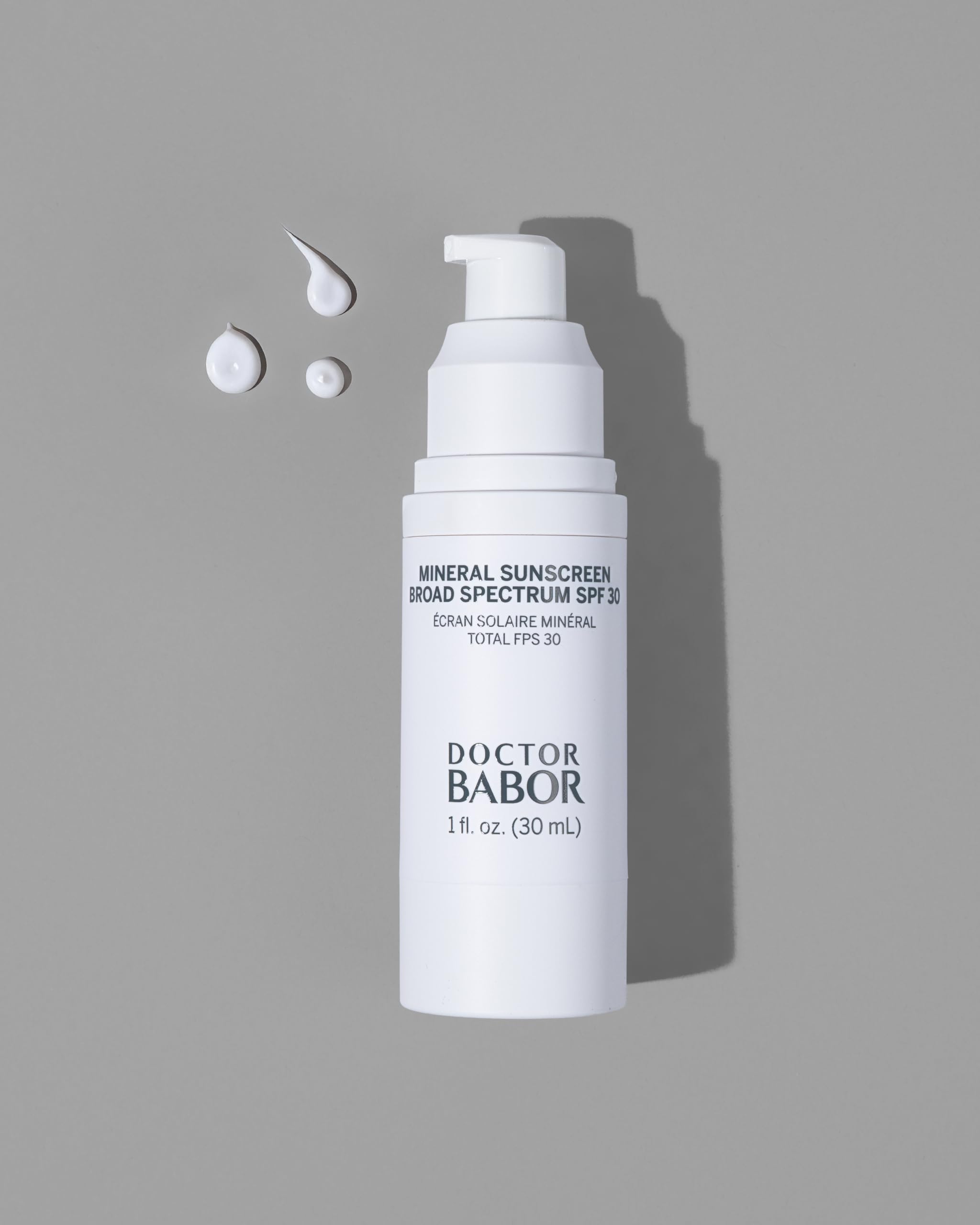 DOCTOR BABOR Protect Rx Mineral Face Sunscreen SPF 30, Physical Protection with No White Cast, Non Tinted Sheer Mineral Coverage for Anti Aging and Wrinkle Defense, Moisturizing Under Makeup, 1 oz.