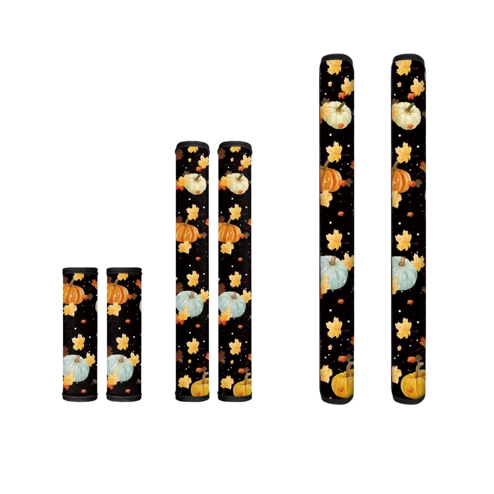 Biyejit Fall Maple Leaf Pumpkin Refrigerator Door Handle Covers Set of 6, Thanksgiving Decor Refrigerator Handle Covers Antiskid Kitchen Appliance Protector for Fridge Oven Dishwasher