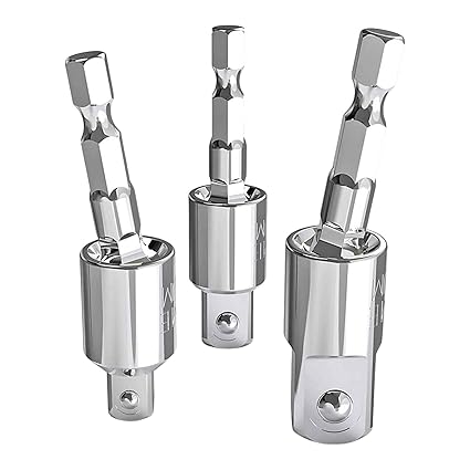 Pinakine 3 Pieces 360 degree Rotatable Universal Joint Swivel Socket for Car Repair Repairs Argent | | Home & Garden | Tools | Screwdrivers & Nutdrivers|78021476PNK
