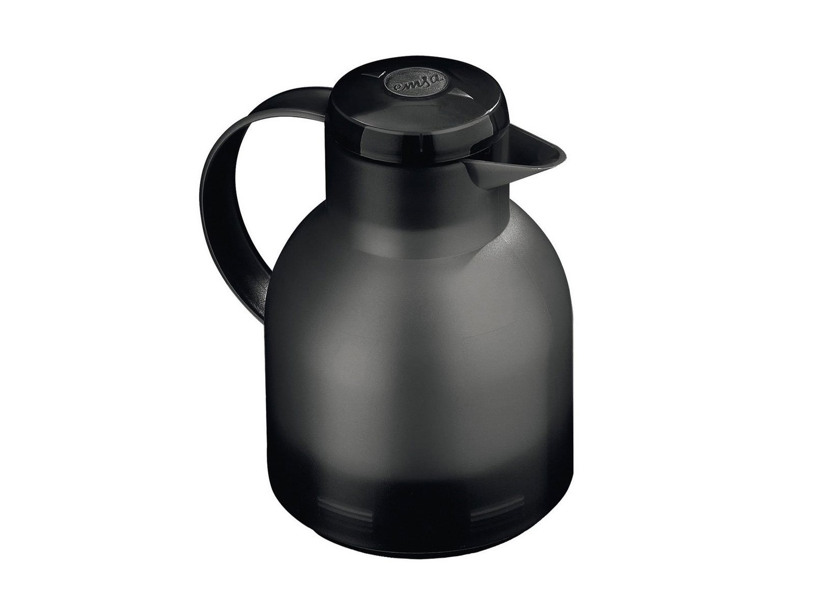 EMSA504235 Samba Quick Press closure vacuum jug, 1.0 litres, translucent black
