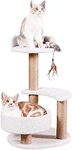 Lahas Modern Cat Tree Tower for Indoor Small Cats with Sisal Scratching Post,Hammock,Perch,Bed,Feather Toy,Easy to Assemble,Activity Design Cat Furniture Supplies