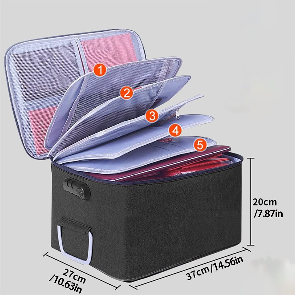 Busta per documenti, Portadocumenti con cerniera, organizer for documenti importanti, borsa portadocumenti impermeabile(Gray)