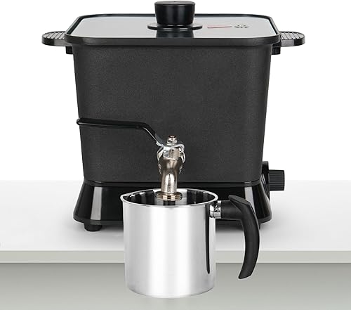 Byoowndiy Derretidor de cera para hacer velas, olla eléctrica de cera de vela de 150 onzas con boquilla de vertido y controlador de temperatura