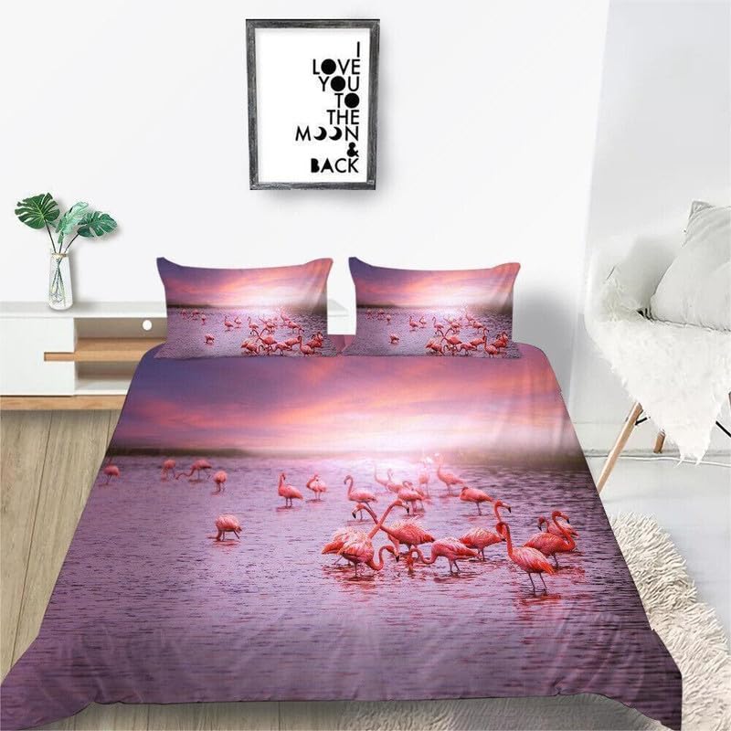 Funda nórdica morada suave de animales 155x220cm: regalo infantil ideal