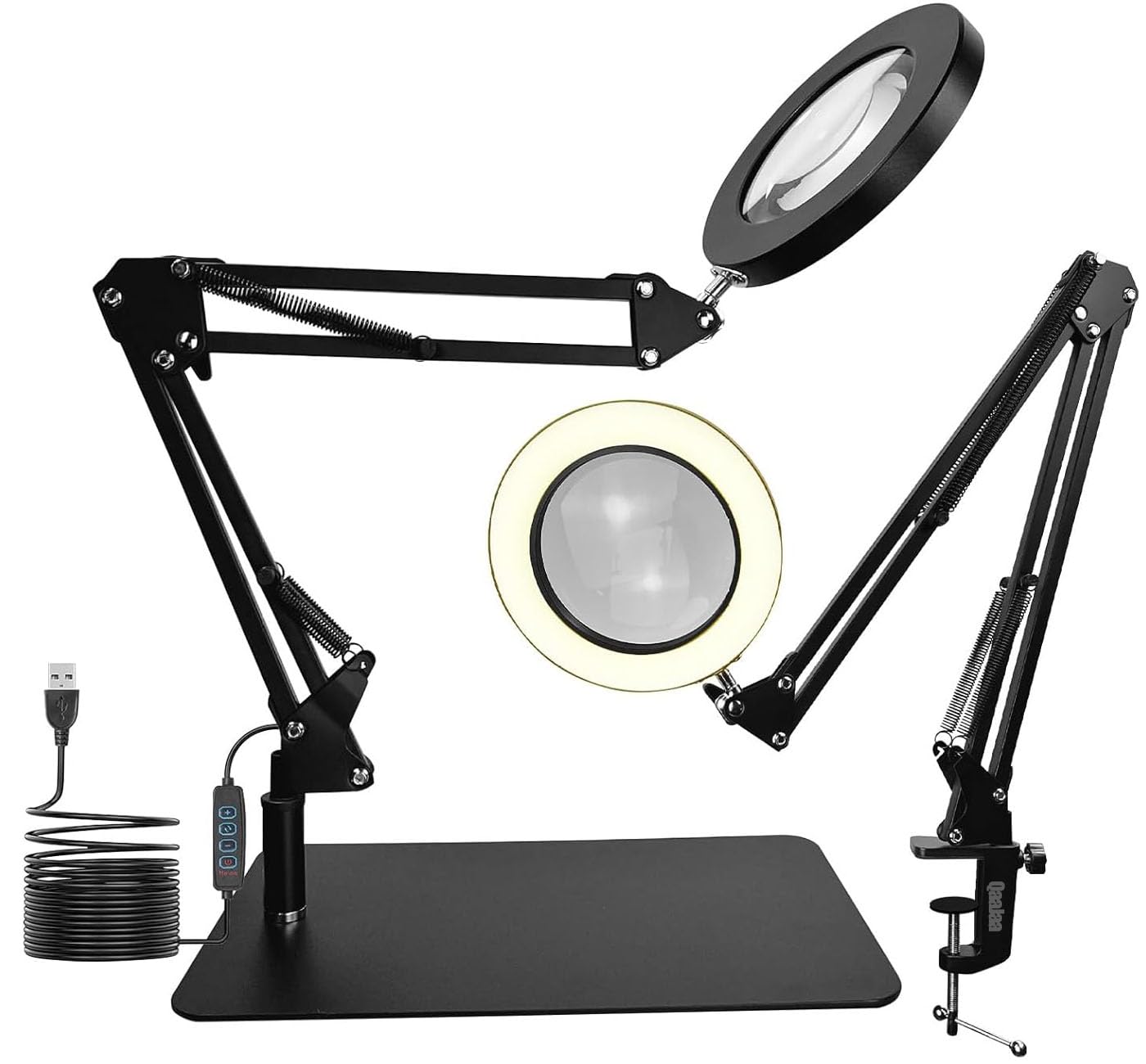 Amazon.co.jp: 【1台2役】QaaJaa スタンド 拡大鏡 ライト ルーペ 卓上