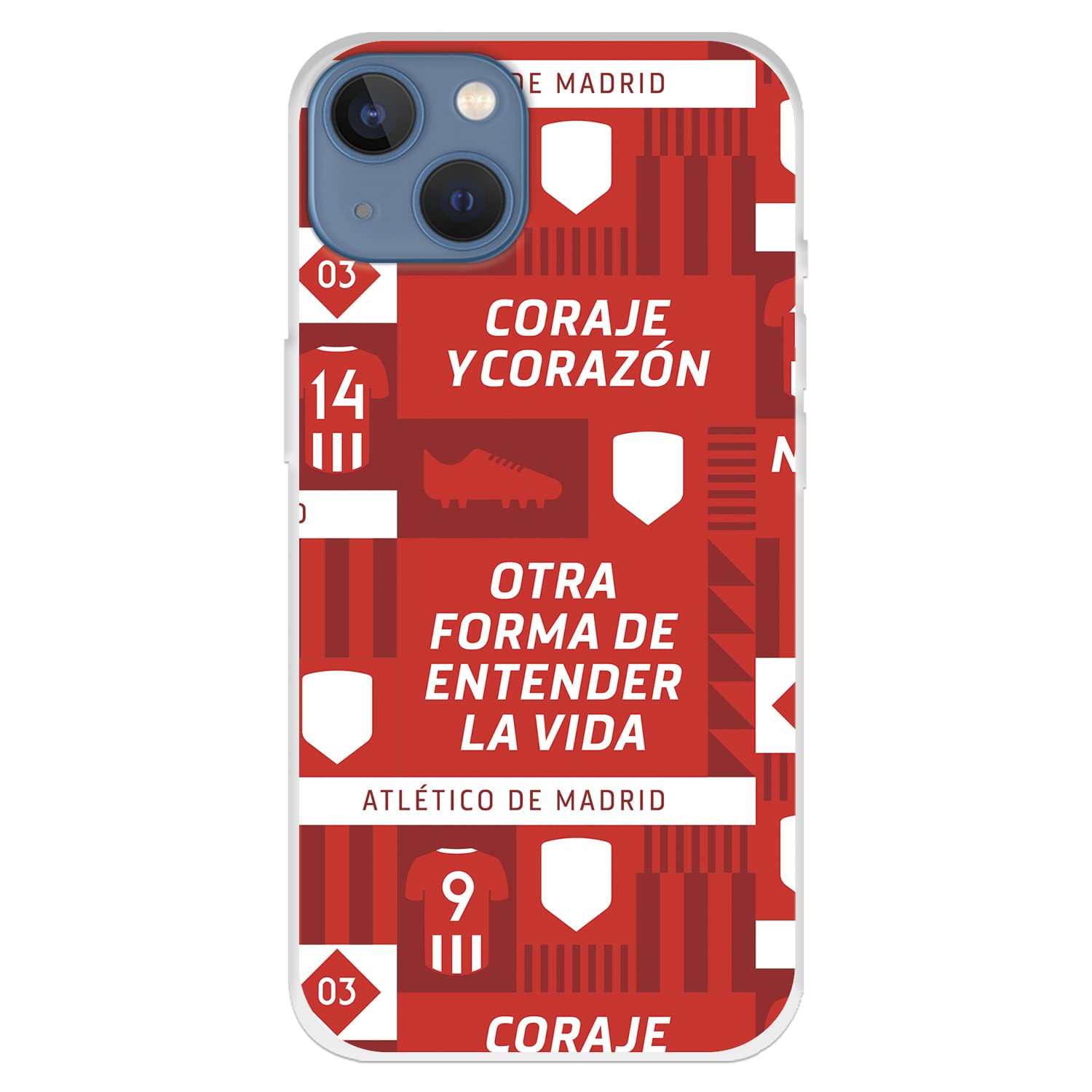 Coque pour iPhone 13 Mini de l'Atlético de Madrid Coraje y Corazón