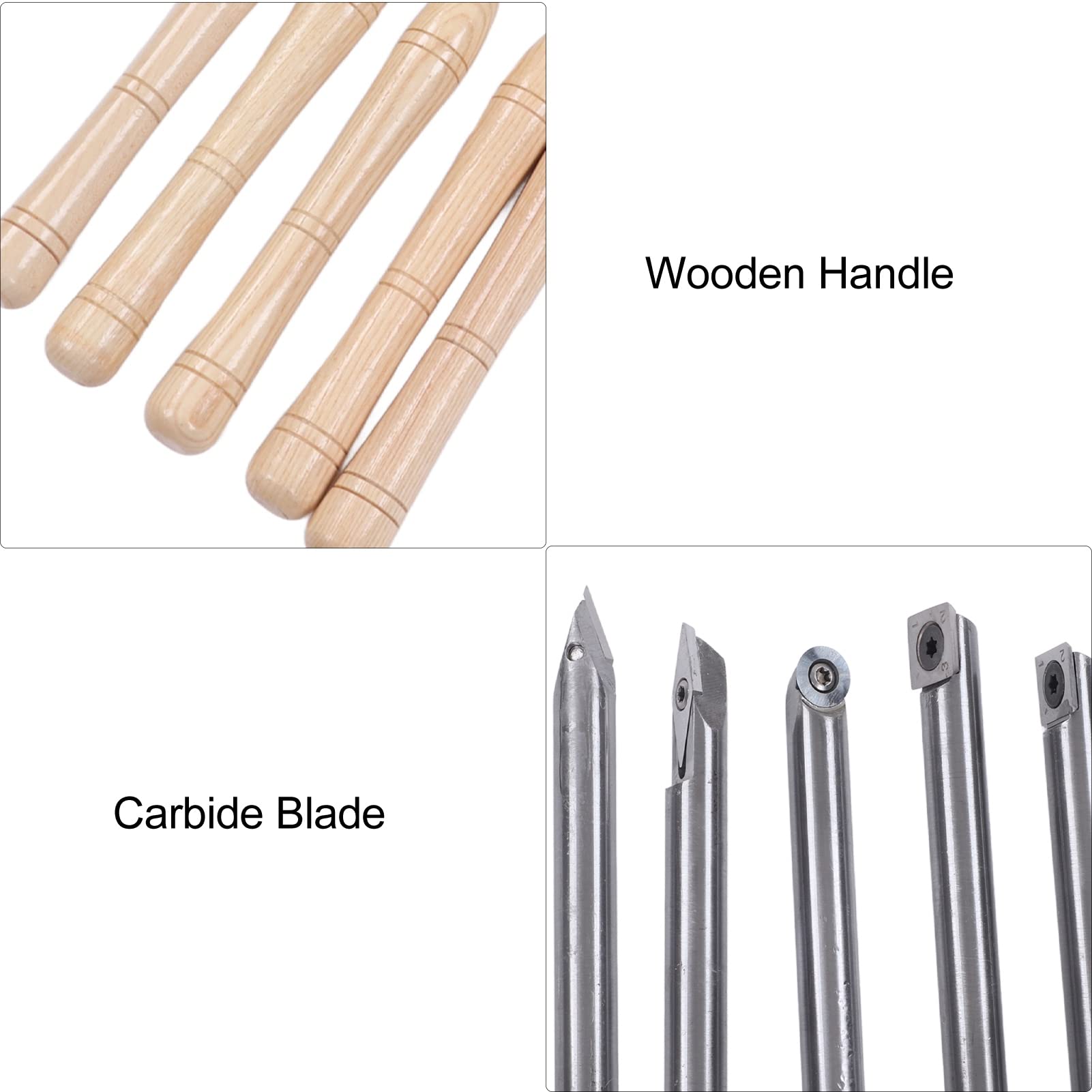 Herramienta De Torneado De Madera, Cincel De Torno De Carburo, Mango De Madera De Tamaño Completo Para Carpinteros Y Escultores