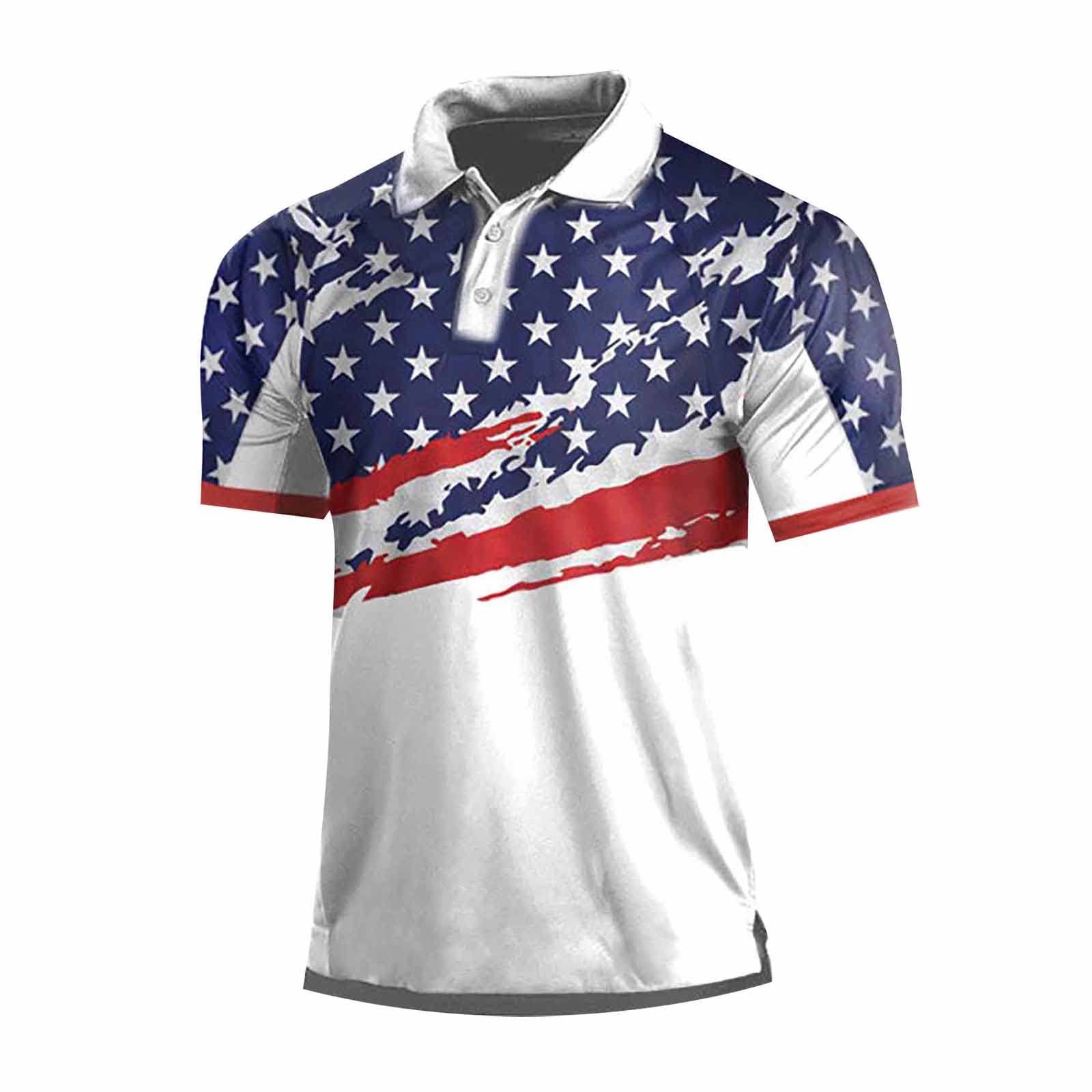 Patriotic Shirts for Men Short Sleeve American Flag Tshirts 4th of July  Casual Silm Fit Summer Big and Tall Shirt