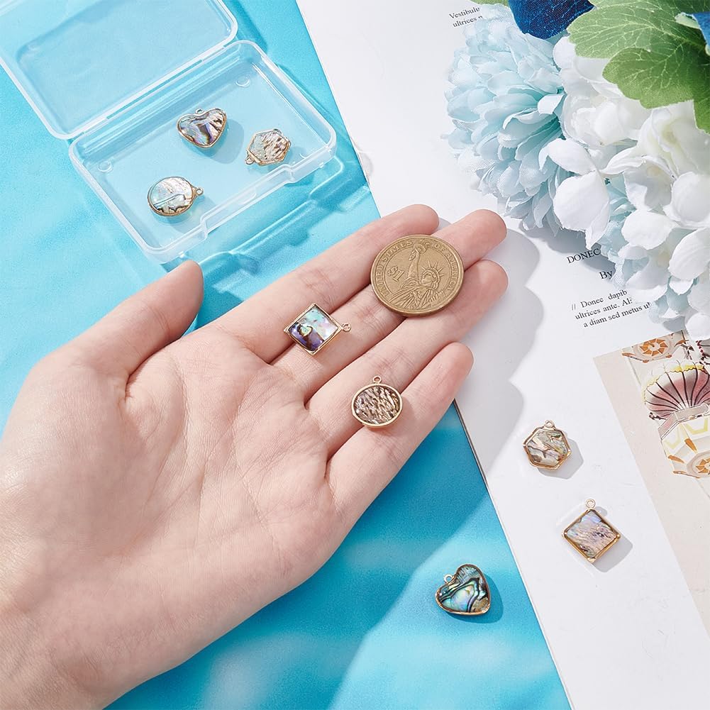 BENECREAT Abalone Shell Charms, Paua Shell Pendant Shell Charms for Jewelry Making - Image 3