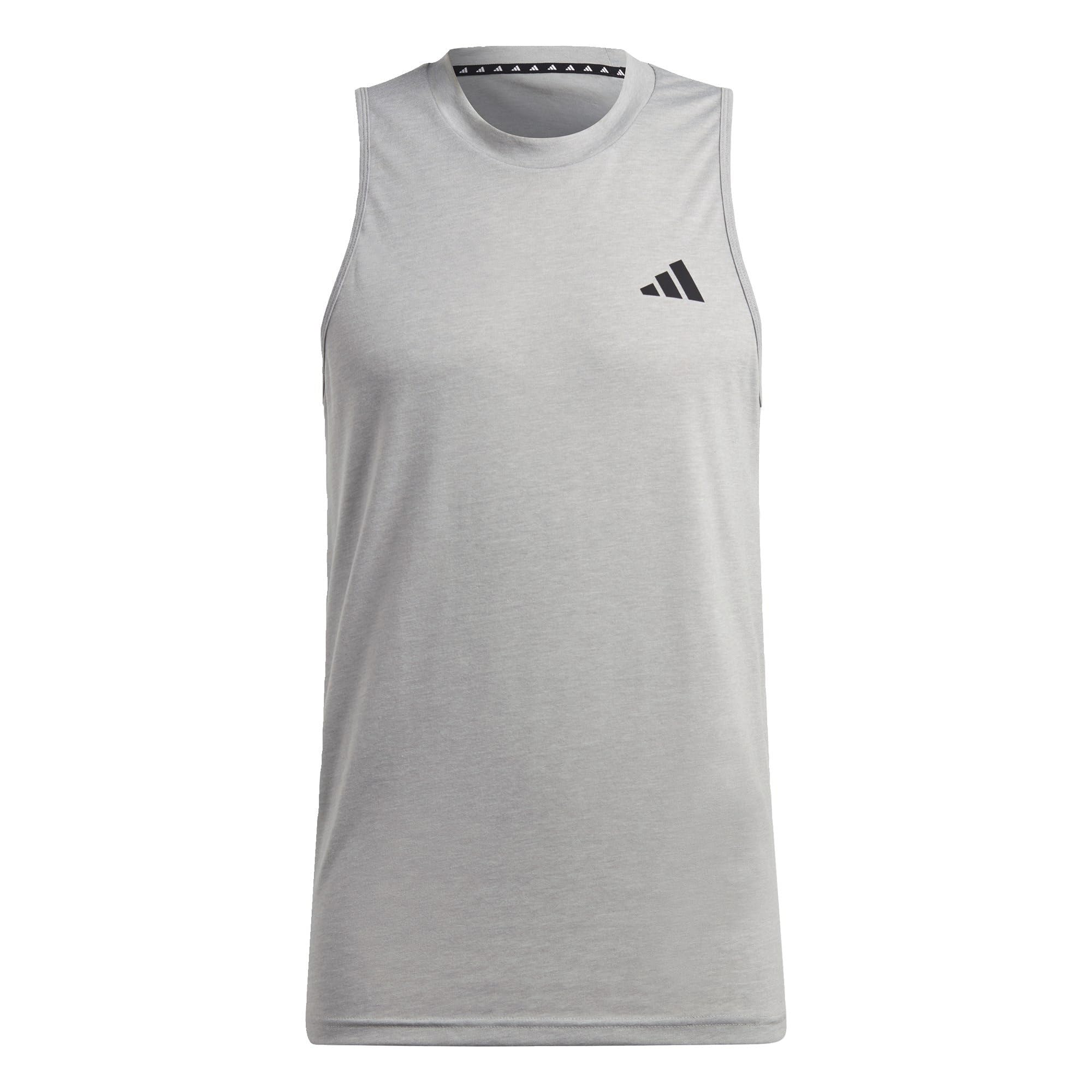 adidas Men's Train Essentials Feelready Training Sleeveless Tee, Medium Grey Heather/White/Black, XXL