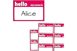 200PCS RED Hello My Name is Stickers Tags 3 X 2 IN