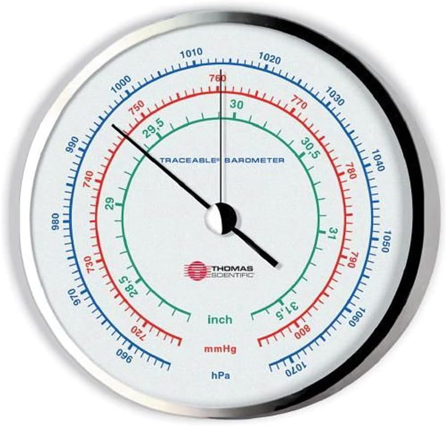 Thomas - 4199 Traceable Precision Dial Barometer, 1-4hrs Response Time, 954 - 1073 mbar Pressure, 0.5 mbar Resolution