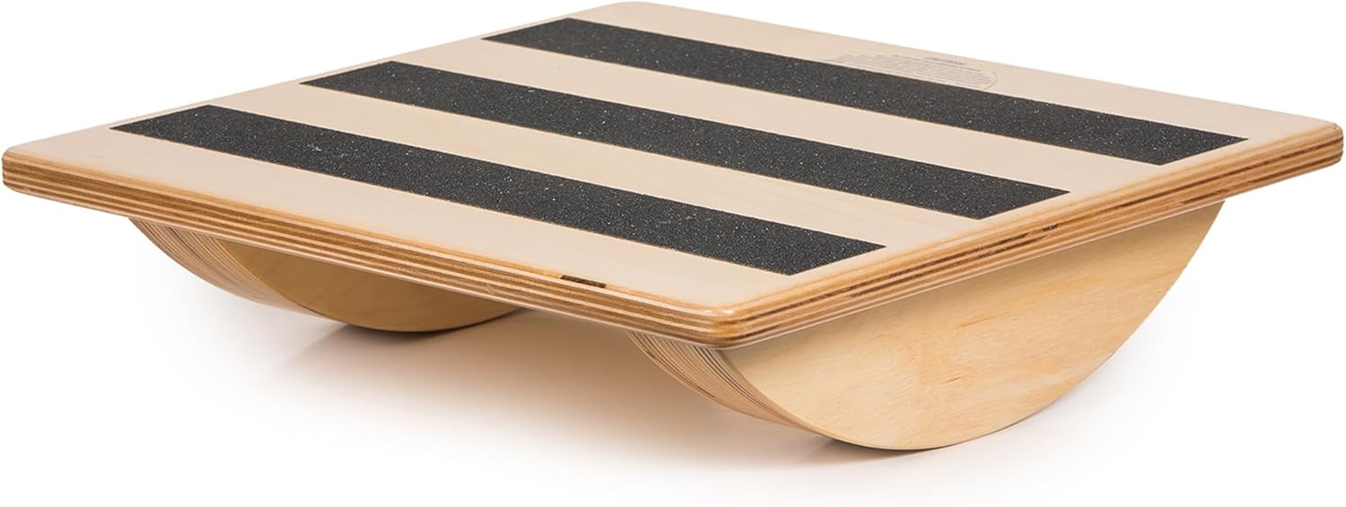 OPTP Original Wooden Uniplane Rocker Board - Professional Quality Balance Board and Stability Trainer - Ideal Ankle Strengthener Rehabilitation Tool