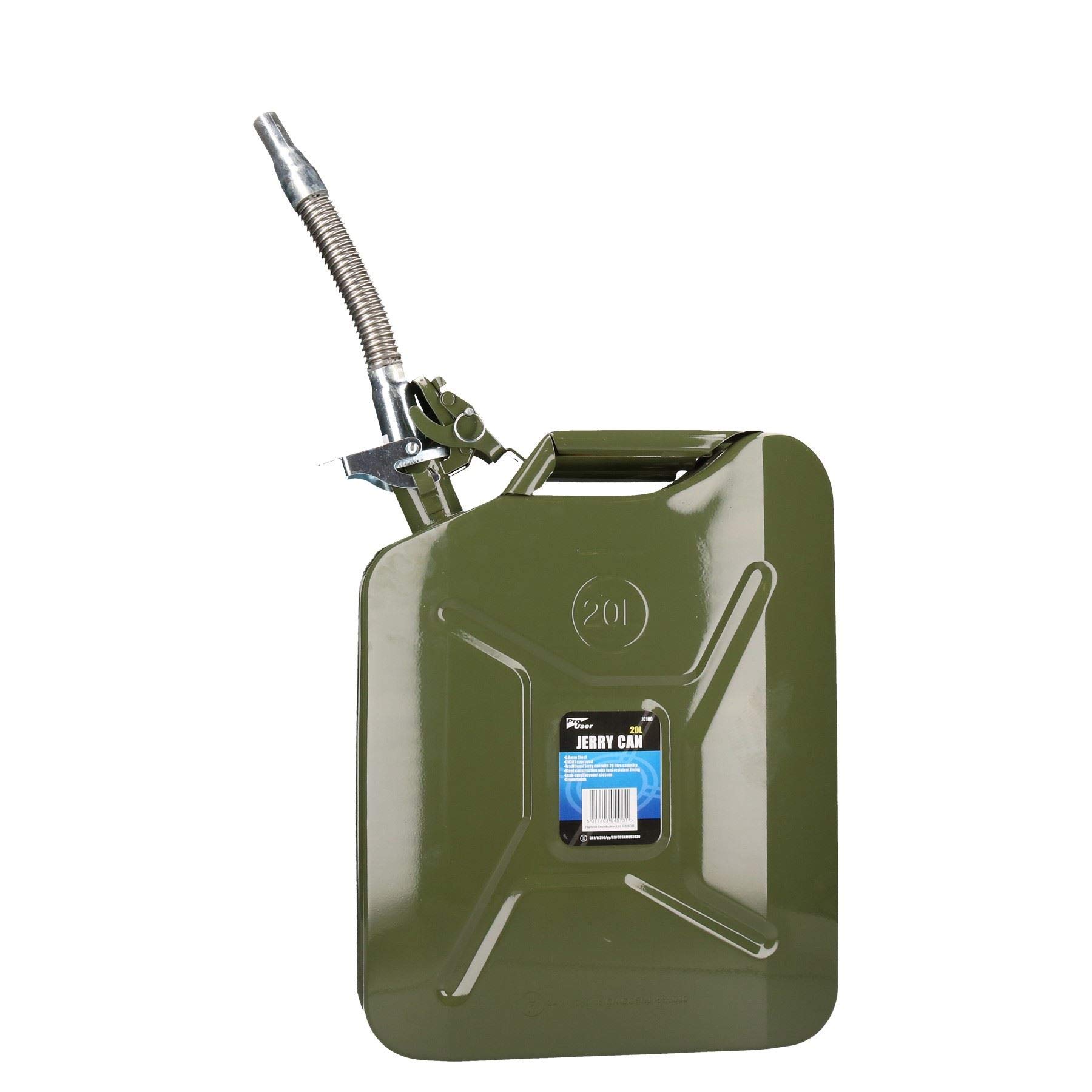 20L carburante in metallo Jerry Portalattine contenitore flessibile + beccuccio