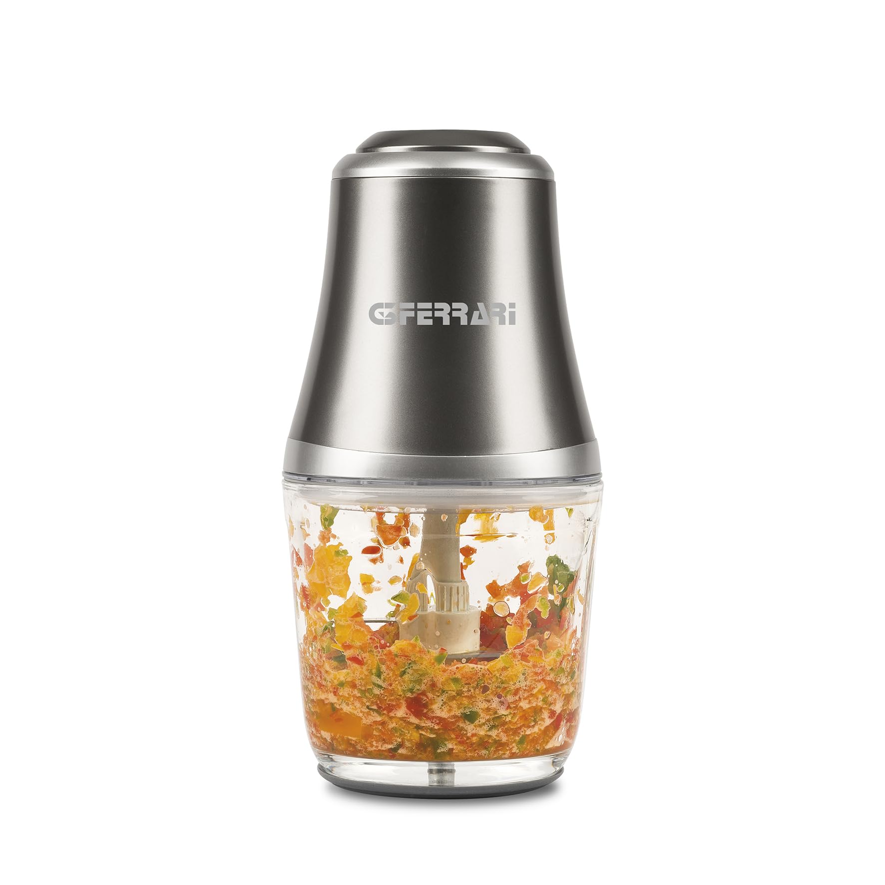 G3 Ferrari G20163 Tritatutto Vetromix, 500W, Bicchiere in Vetro 500 ml; 4 Lame INOX, Funzionamento Pulse, Base Antiscivolo in Silicone, Completamente Smontabile, Facile da Pulire, Silenzioso