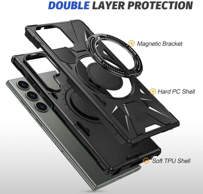 Miniatura 2 de Anillo giratorio de 360 diseñado para Samsung Galaxy S24 Ultra, soporte de anillo de metal protección de grado militar, para Galaxy S24Ultra a