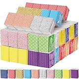 Crtiin 100 Pack Travel Tissue Bulk Geometry Designed Pocket Tissues Small Size Individual Travel 3 Ply Paper Facial Tissues for Guests Celebration Graduation