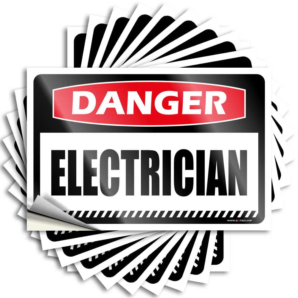 Decals Man Cave Accessories Waterproof Vinyl Sticker | Danger Electrician Fuzzy Haves for Truck DIY Projects(6X9CM)
