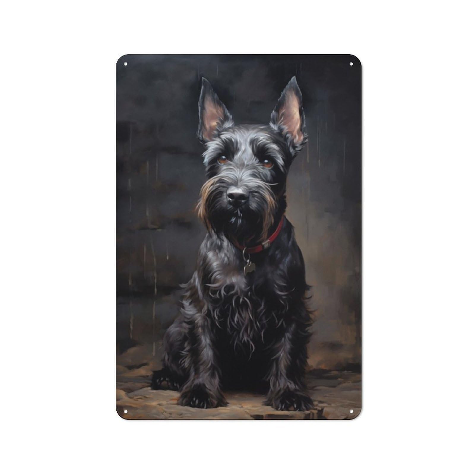 Junmoney Scottish Terrier Metal Wall Sign 30X20cm Featuring For Pub Or Café, For Vintage Wall Decor Fans, For Home Office And Studio Walls