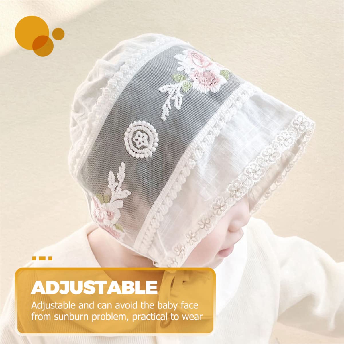 Sombrero de Sombrero bebé Gorro fotográfico bebé Sombreros de Chicas Gorra con Forro de Muselina Sombrero de Sol para pequeños Sombreros de niña algodón