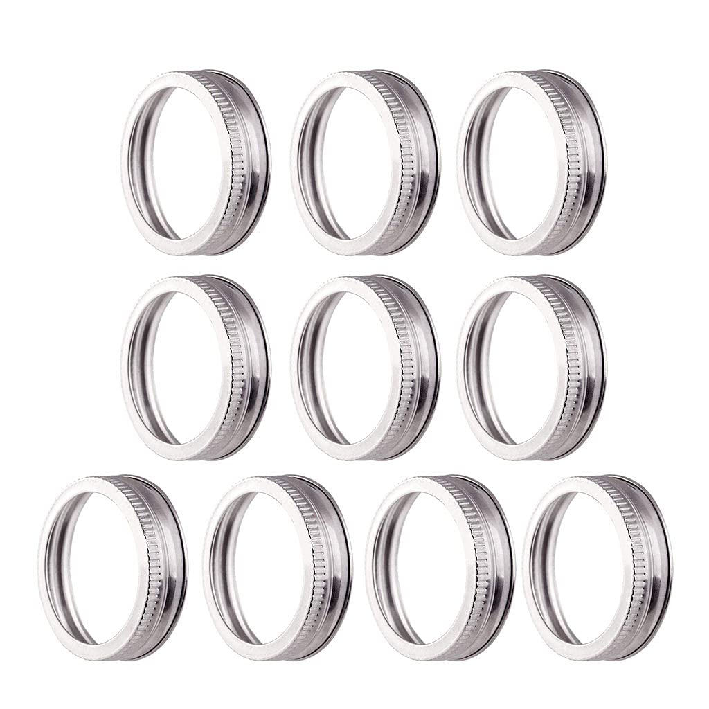 10 Pieces/Set Canning Lids Rings Split-Type Storage Solid Caps For Canning Jars Metal Jar Lids Bands