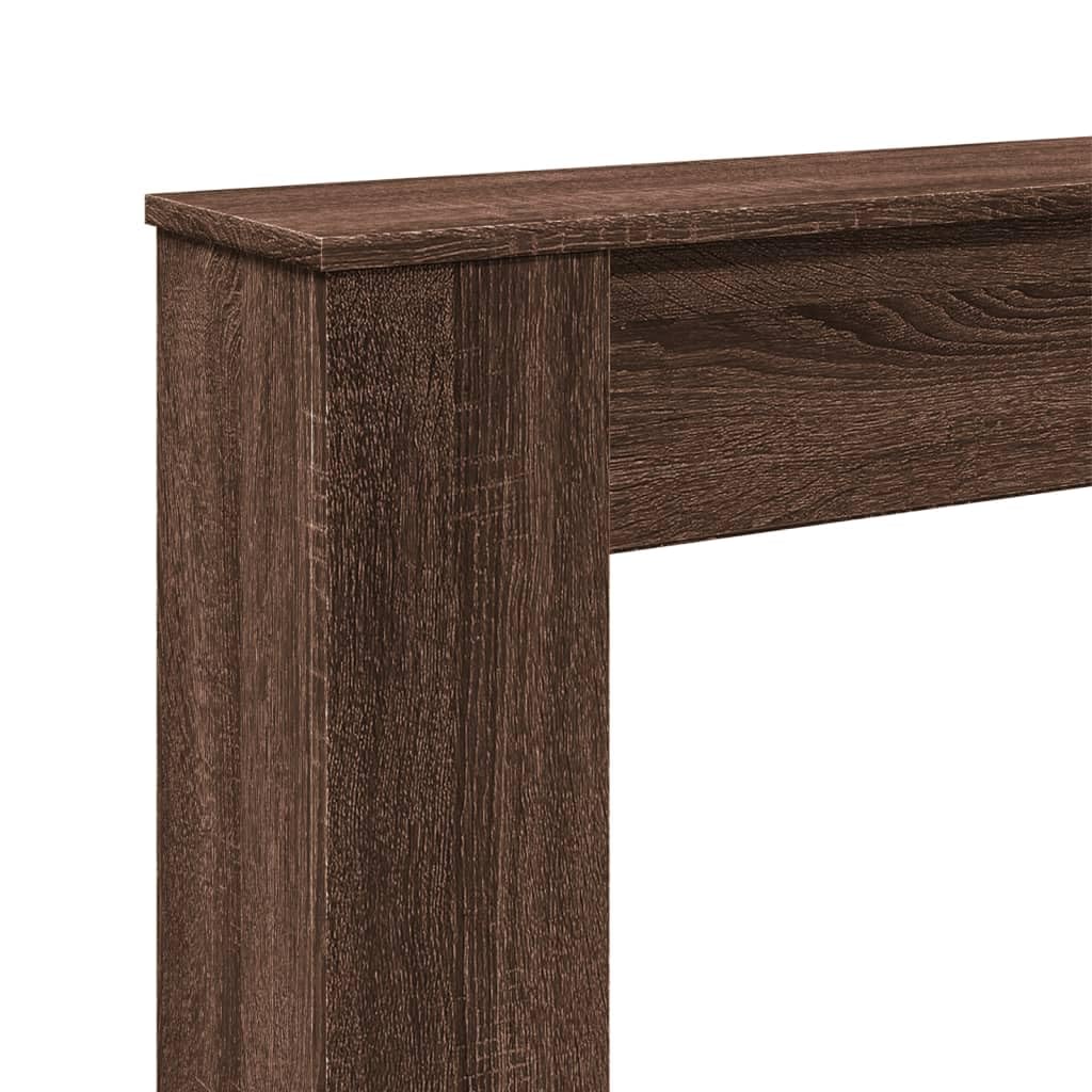 Rantry Arredo Cornice per Camino Rovere Marrone 100x20x100 cm in Truciolato, Mobilia Cornice Camino, Camino da Pavimento con Cornice e Bruciatore, Accessori Camino, Cornice Legno
