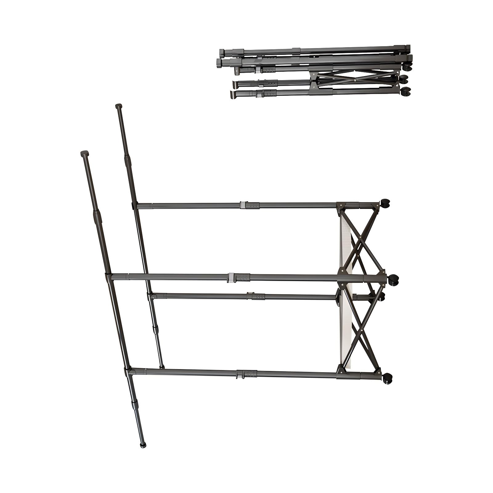 Buxuaaaa Complete Foldable Laundry Drying Rack Featuring Telescopic Rods and Ventilated Panel for Delicate Items Telescopic Drying Rack Indoor Portable
