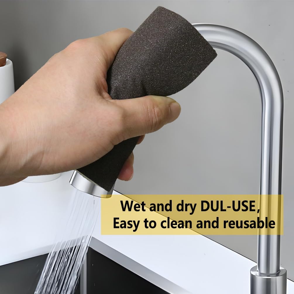 Necosthua 16PCS 120 Grits Sanding Sponge Medium Coarse Sanding Block, Washable and Reusable Wet Dry Sandpaper Sponge， Sander Sponges for Wood Drywall Metal Wood