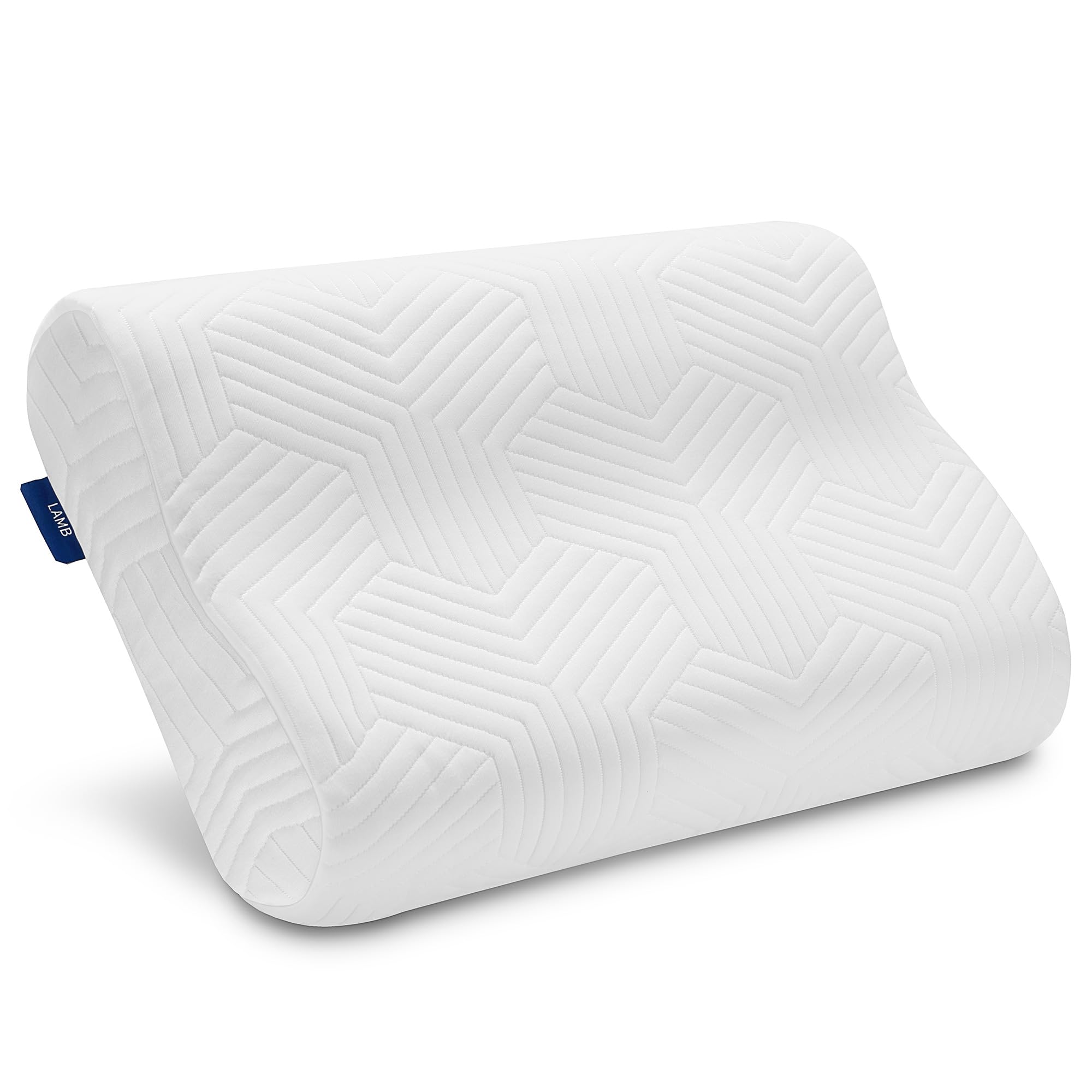 LAMB | Almohada Cervical | 60x35 cm | Almohada Viscoelastica | Altura Regulable | Almohada Ortopedica | Ergonómico | 12/10cm Hoch