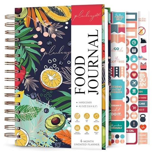 PLANBERRY Food Journal Premium – Nutrition Planner with Diet & Calorie Tracker – Wellness Diary for Tracking Meals & Exercise – Weight loss Journal - 6.3x8.5″ Hardcover (Summer Smoothie)