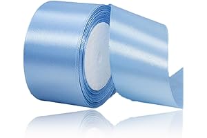 Light Blue Satin Ribbon - Width 2 Inches, Length 25 Yards