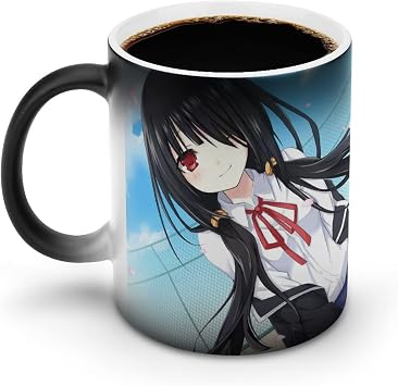 Kyuzo Tokisaki Date A Live Warm Mug Color Changes With Temperature, Thermal Discoloration Cup, Breakfast Cup, Large Capacity, Dishes, Ceramic, Discoloration Cup, Coffee Mug, Fun, Cup, Coffee, Tea,
